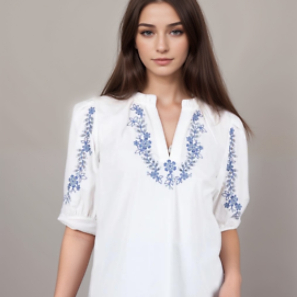 FREE W ANY PURCHASE! Abercombie and Fitch embroidered top - Picture 5 of 7